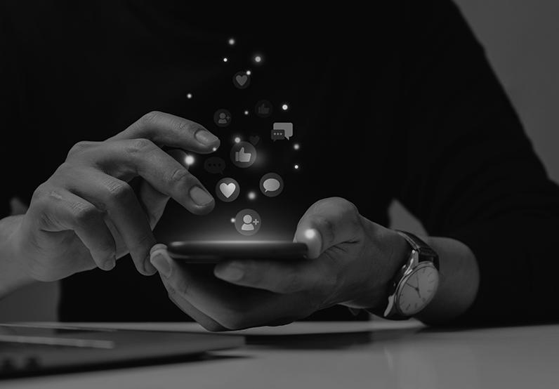 Image showing a close up of someone using their phone
